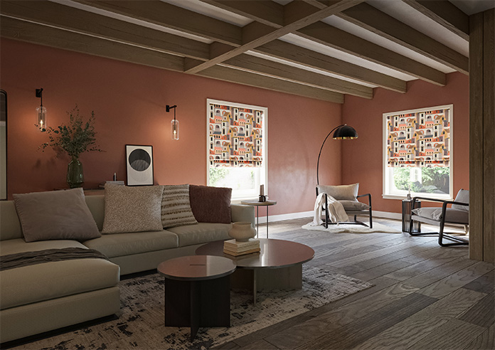 Santiago, Salsa - Motorised Roman Blind - Image 6